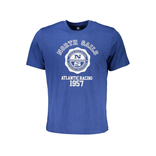 Blue Cotton Men T-Shirt