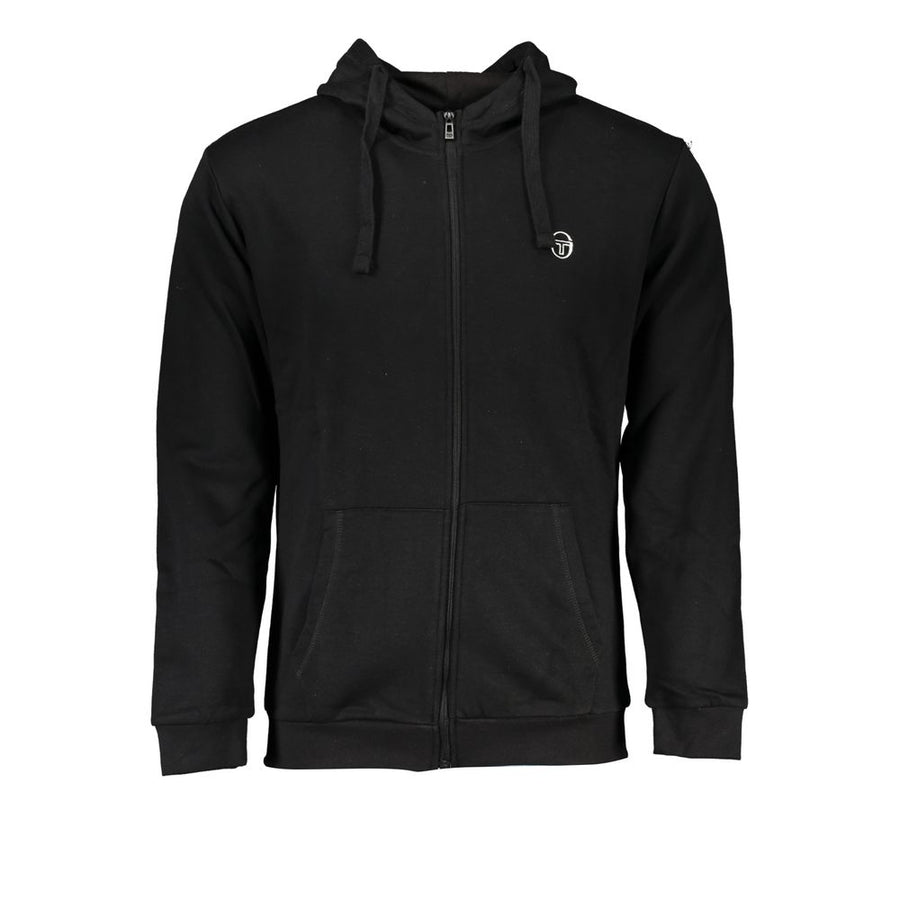 Black Cotton Men's Hooded Sweater