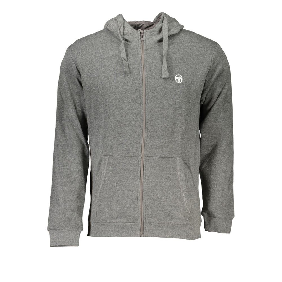 Gray Cotton Men's Hooded Sweater
