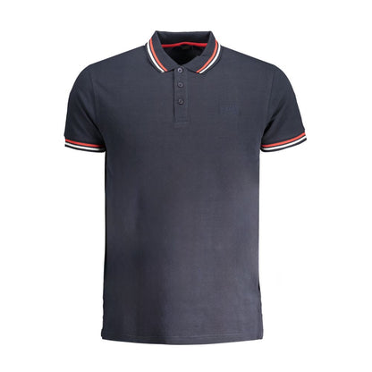 Navy Cotton Men Polo Shirt