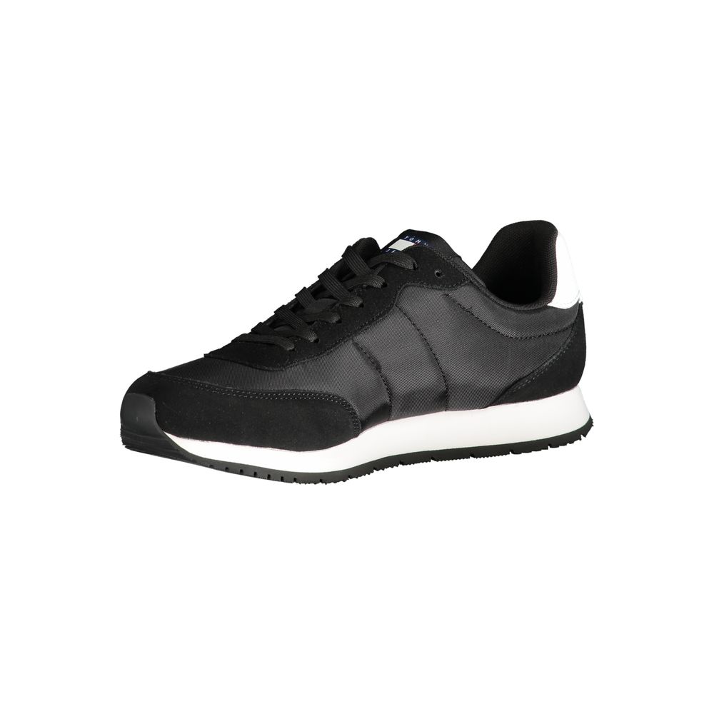 Black Polyester Men Sneaker
