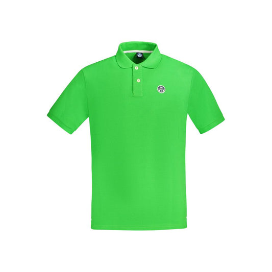 Green Cotton Men Polo Shirt