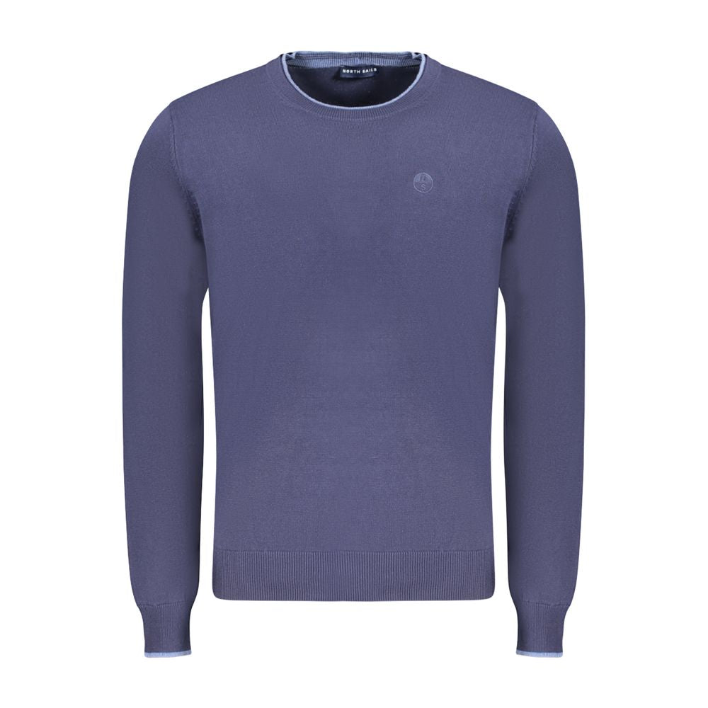 Blue Cotton Men Sweater