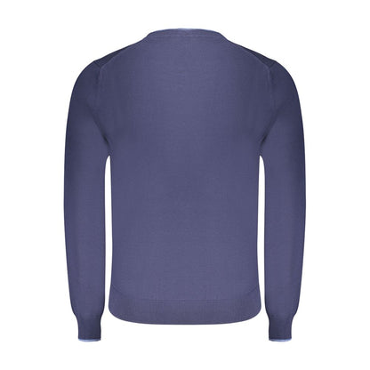 Blue Cotton Men Sweater
