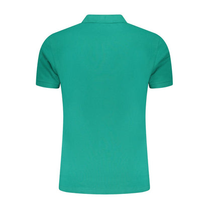 Green Cotton Men Polo Shirt
