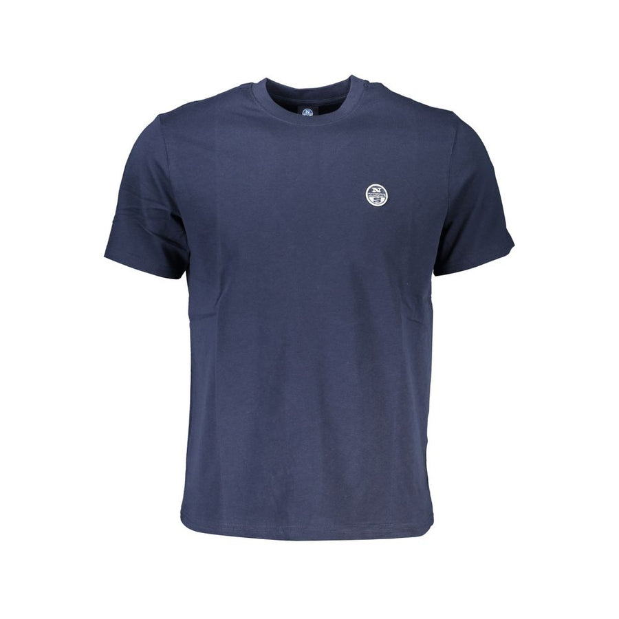 Blue Cotton Men T-Shirt