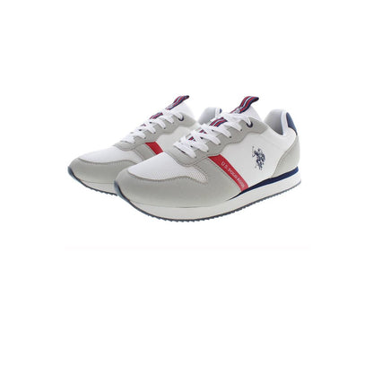 White Polyester Men Sneaker