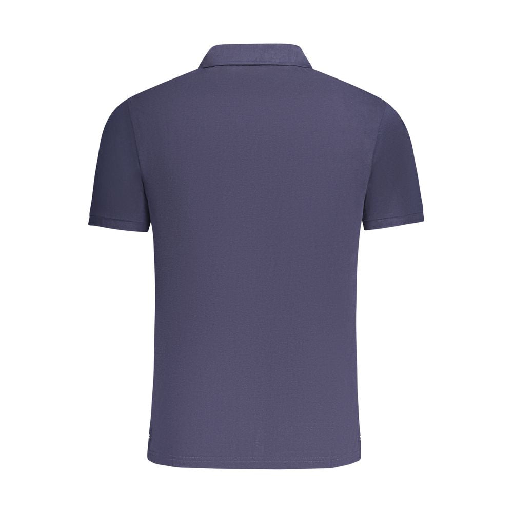 Blue Cotton Men Polo