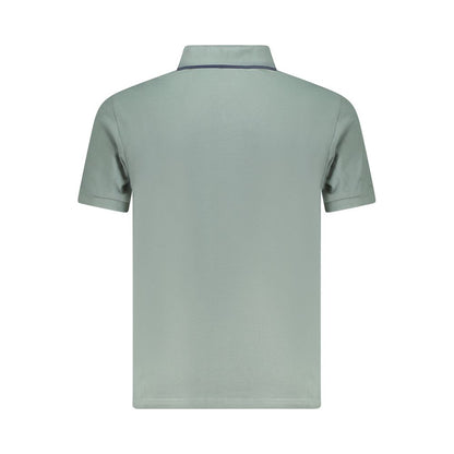 Green Cotton Men Polo Shirt