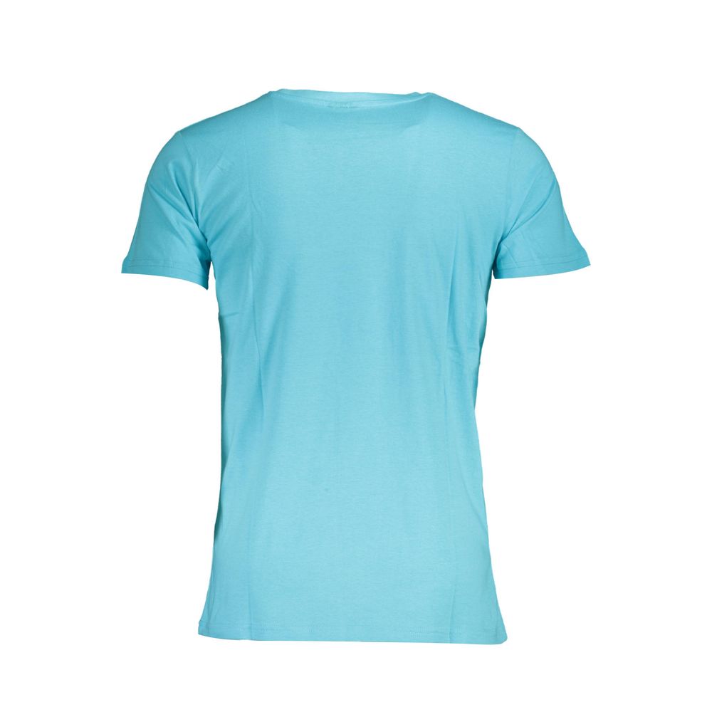 Blue Cotton Men T-Shirt