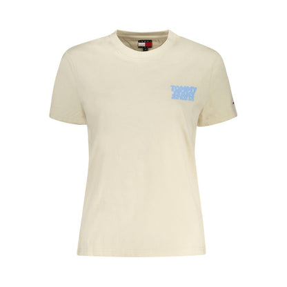 Beige Cotton Women T-Shirt