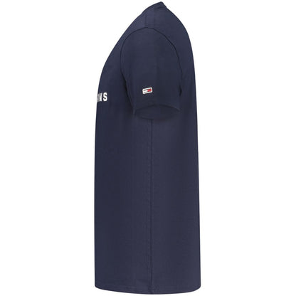 Blue Cotton Men T-Shirt