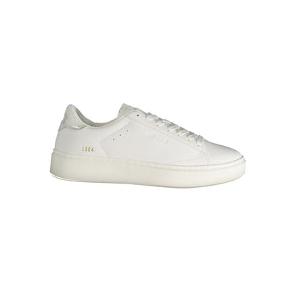 White Polyester Women Sneaker