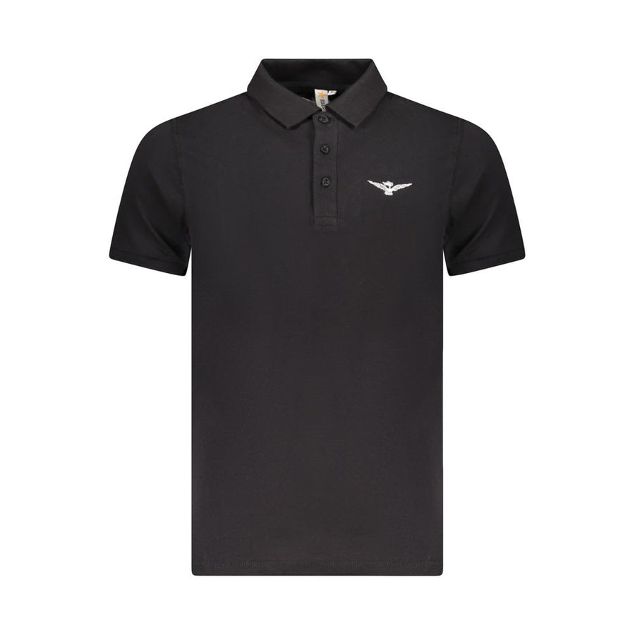 Black Cotton Polo Shirt