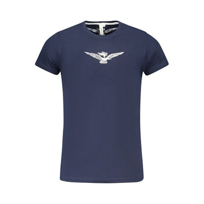 Blue Cotton Men T-Shirt
