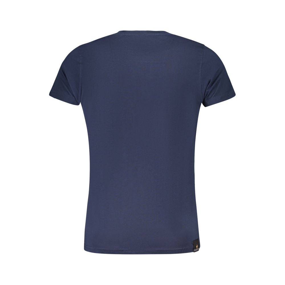 Blue Cotton Men T-Shirt