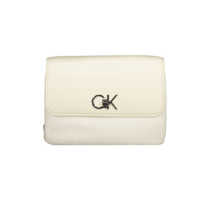 Beige Polyester Women Handbag