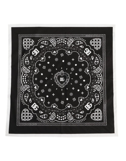 Black White Bandana Square Men Foulard Scarf