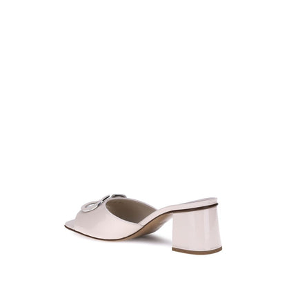 Cream Calf Leather Bos Taurus Flat Sandals