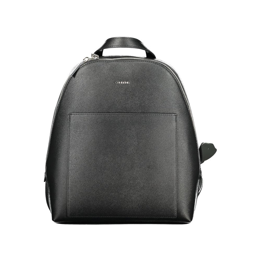 Black Polyurethane Women Backpack