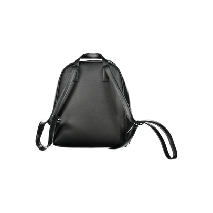 Black Polyurethane Women Backpack