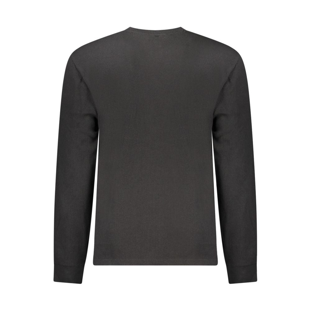 Black Cotton Men Sweater