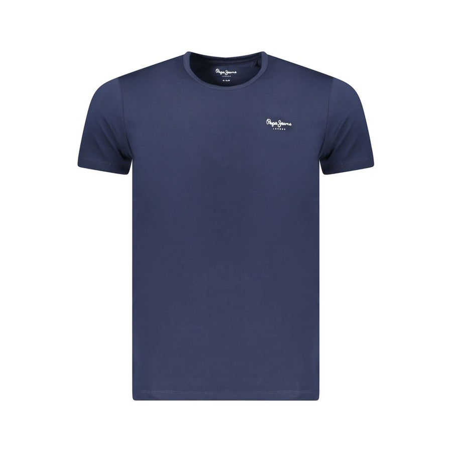 Blue Cotton Men T-Shirt