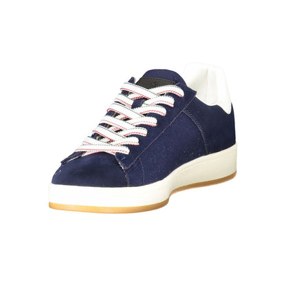 Blue Leather Men Sneaker