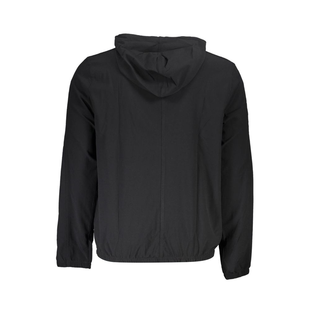 Black Polyester Men Sweatshirt