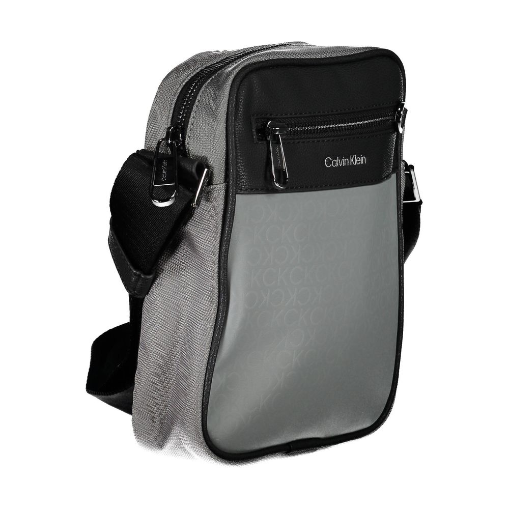 Gray Polyester Shoulder Bag