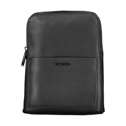 Black Polyurethane Men's Shoulder Bag