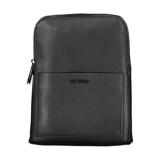 Black Polyurethane Men's Shoulder Bag