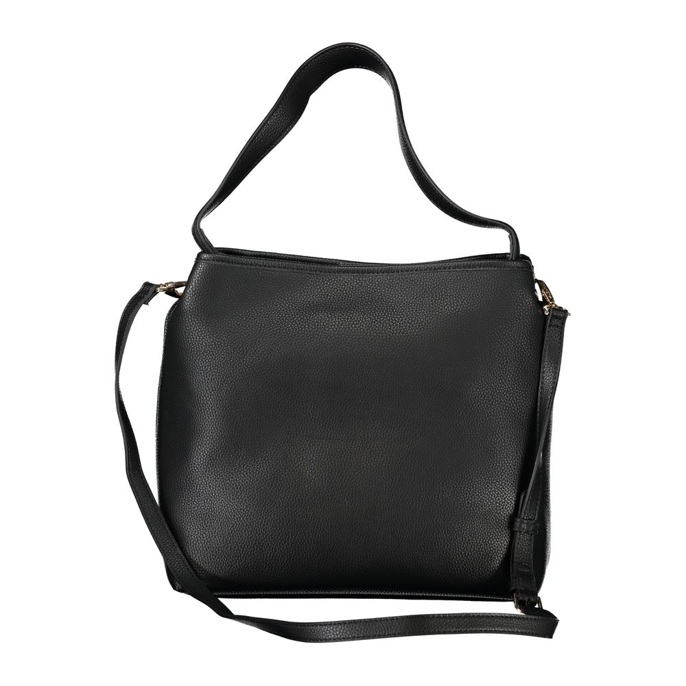 Black Polyurethane Women Handbag