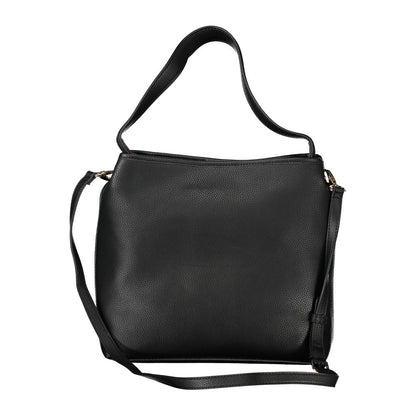 Black Polyurethane Women Handbag