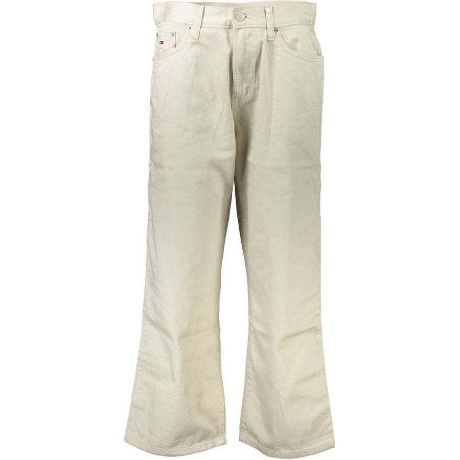 Beige Cotton Women Jeans