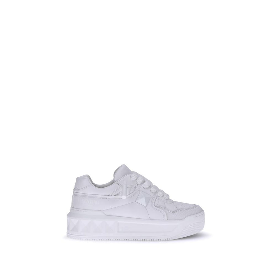 White Calf Leather Bos Taurus Chunky Sneakers