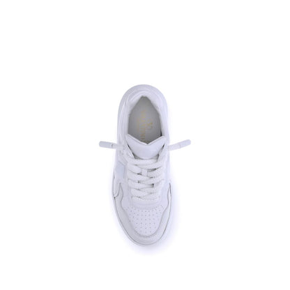 White Calf Leather Bos Taurus Chunky Sneakers