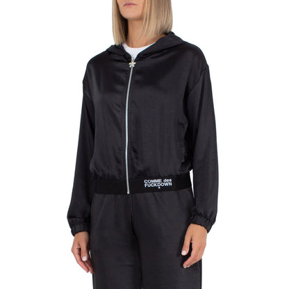 Black Polyester Women Jacket