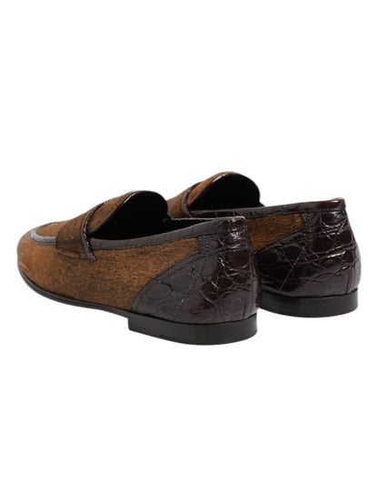 Brown Loafers Leather Slip On Men Dress Shoes