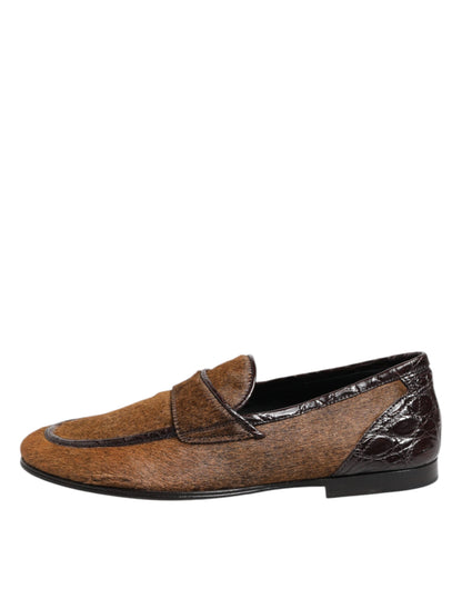 Brown Loafers Leather Slip On Men Dress Shoes