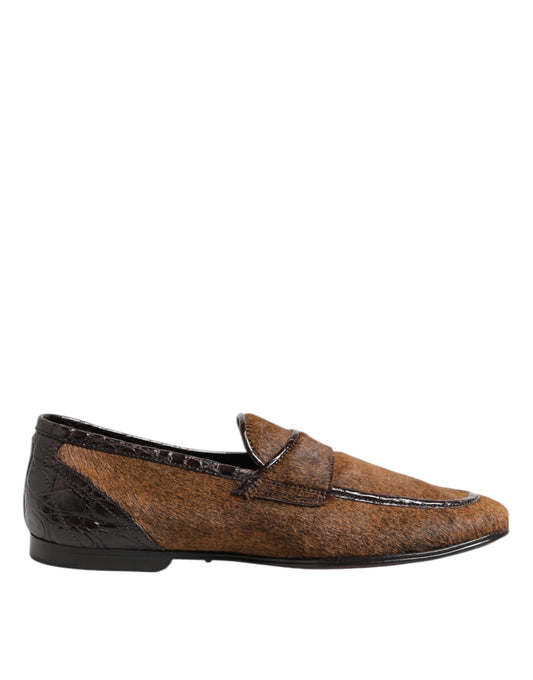 Brown Loafers Leather Slip On Men Dress Shoes