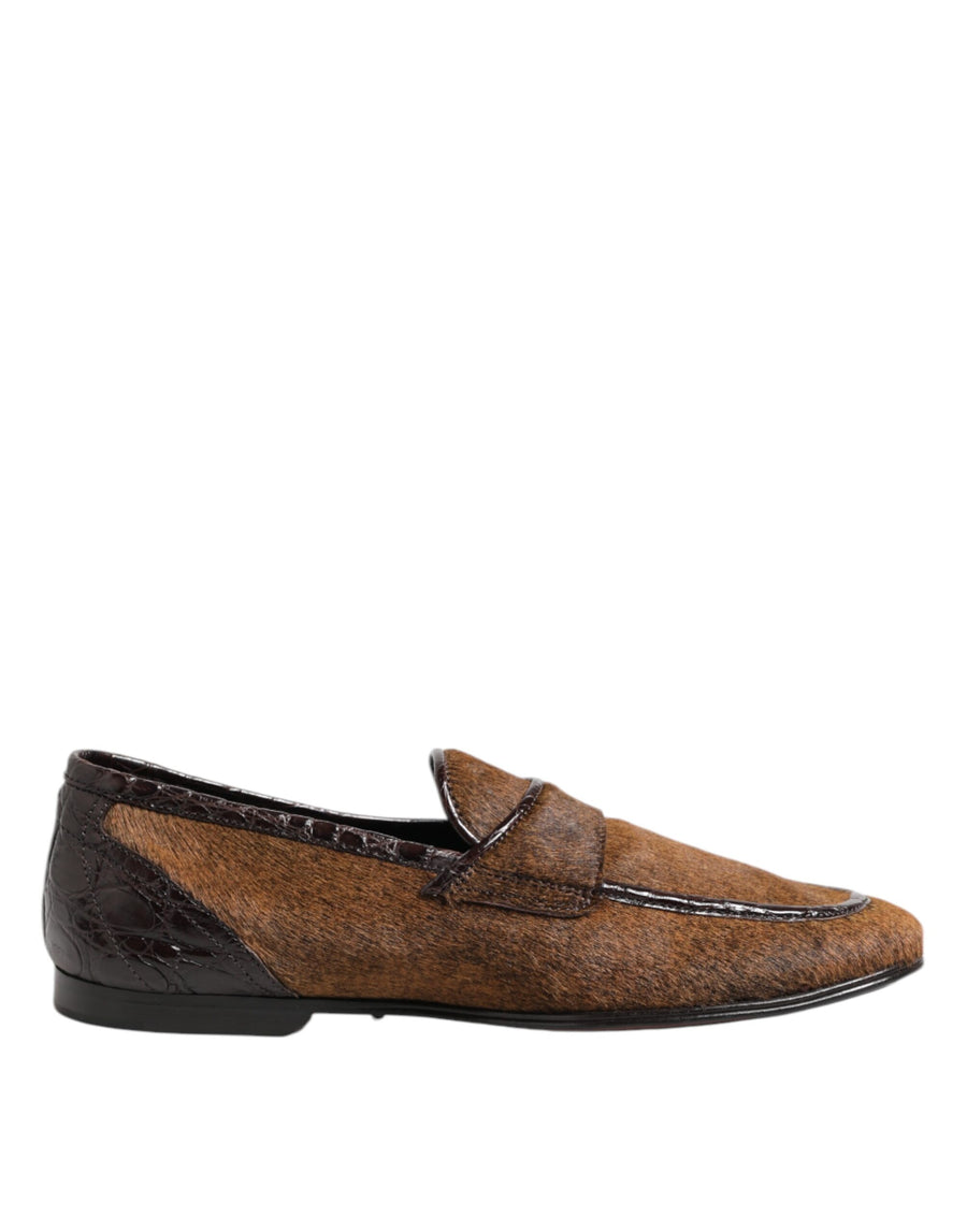 Brown Loafers Leather Slip On Men Dress Shoes
