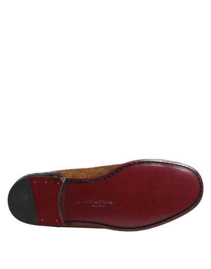 Brown Loafers Leather Slip On Men Dress Shoes