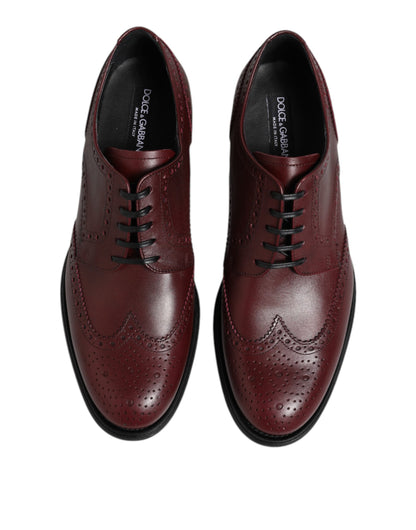 Brown Leather Lace Up Derby Dress Shoes