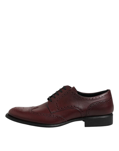 Brown Leather Lace Up Derby Dress Shoes