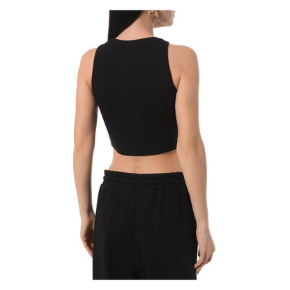 Black Cotton Women Cropped Top