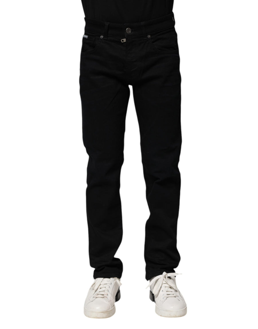 Black Cotton Skinny Denim Jeans