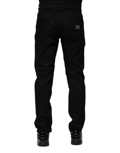 Black Cotton Skinny Denim Jeans