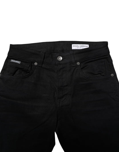 Black Cotton Skinny Denim Jeans