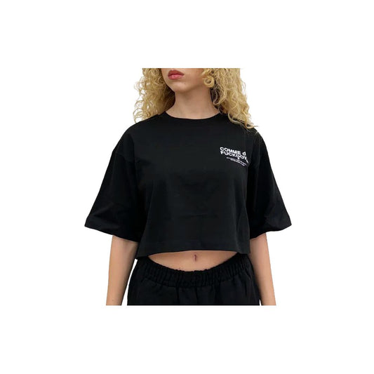 Black Cotton Women T-Shirt